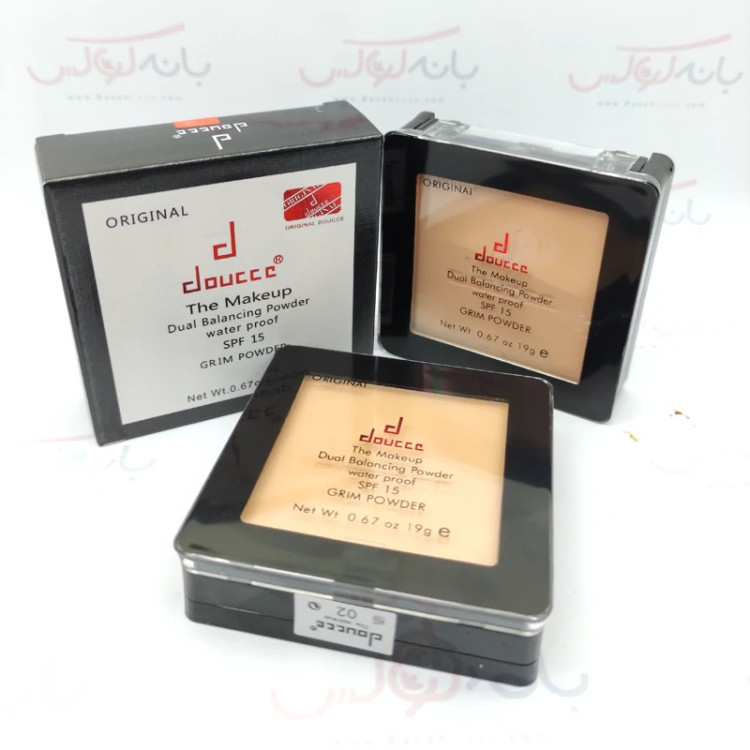 پنکک گریم دوسه doucce حاوی SPF 15- ضد اب و 24 ساعته-پوشش نرم و لطیف- فاقد سنگینی روی صورت-حاوی پودر آهن و پودر تالک-USA