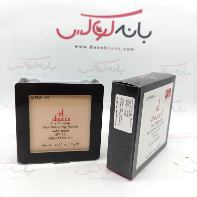 پنکک گریم دوسه doucce حاوی SPF 15- ضد اب و 24 ساعته-پوشش نرم و لطیف- فاقد سنگینی روی صورت-حاوی پودر آهن و پودر تالک-USA