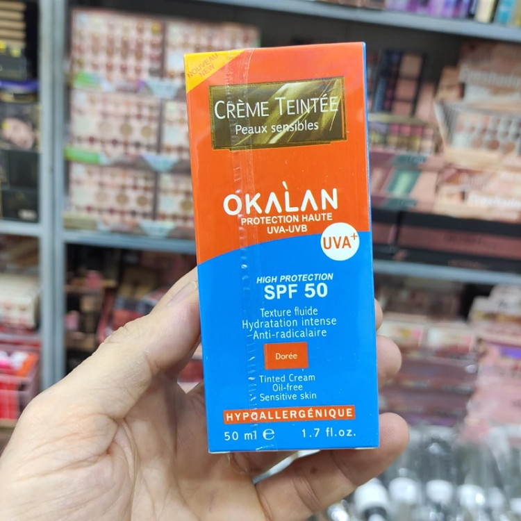 ضد آفتاب کرم پودری اوکالان فرانسه SPF 50 هایپو آلرژیک