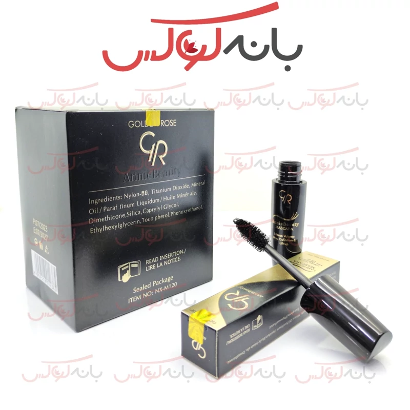 ریمل گلدن رز -ضد آب و 24 ساعته با فرچه مویی- حجم دهنده و بلند کننده حاوی خرده مژه با مواد معدنی و مینیرال
