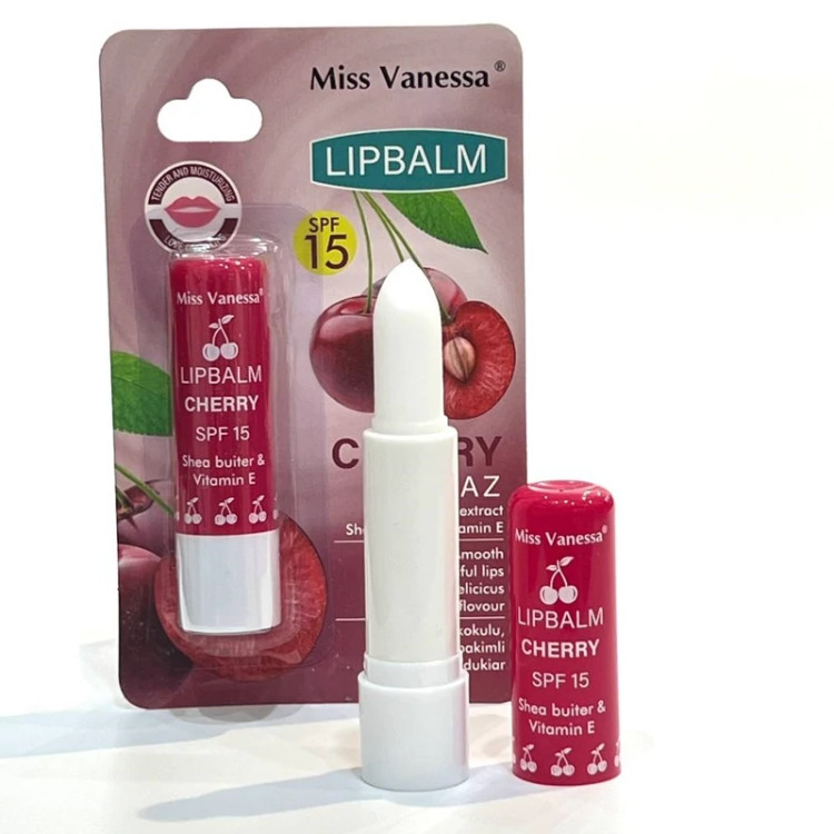 بالم لب جامد میسس وانیسا SPF 15 با دو عصاره الوئه ورا و گیلاس مواد گیاهی و مرکباتی بدون پارابن و سیلیکون