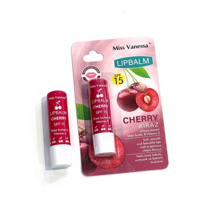 بالم لب جامد میسس وانیسا SPF 15 با دو عصاره الوئه ورا و گیلاس مواد گیاهی و مرکباتی بدون پارابن و سیلیکون