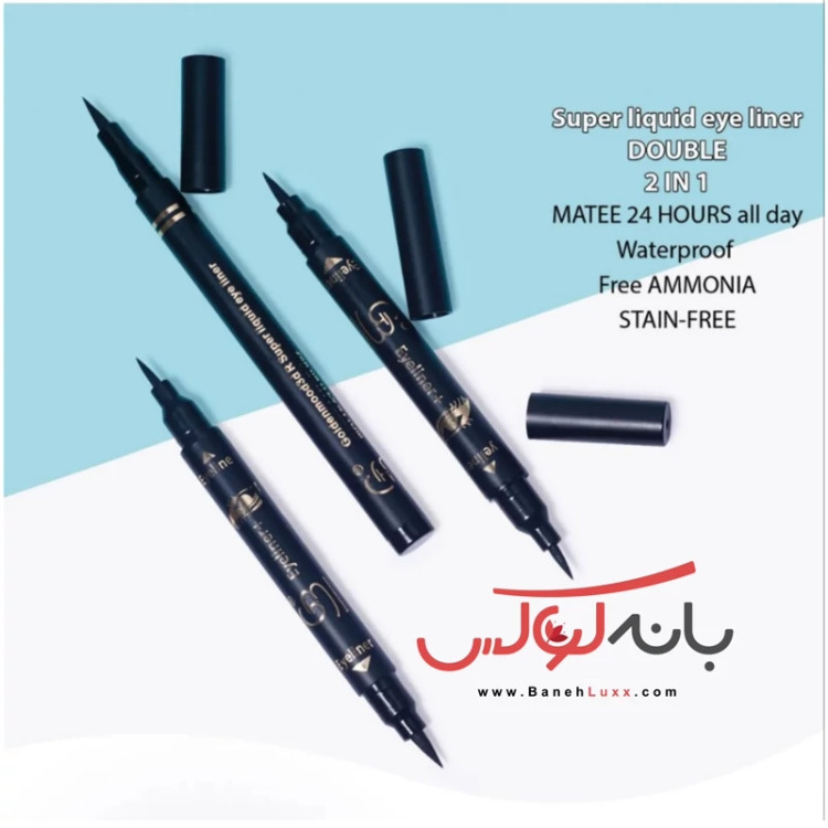 خط چشم ماژیکی گلدن مود فرانسه کاملا ضد آب و 24 ساعته- ضد حساسیت و مواد گیاهی- بدون امونیاک و مات-بدون بستن منافذ اشکی