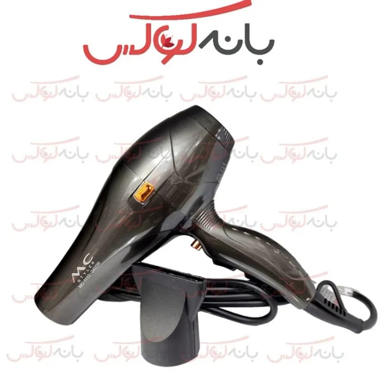 سشوار مک استایلر 3400 وات مدلMC 1112 دارای موتور سیم پیچی زیگراکی 4 حالته با فن مخصوص و فناوری تولید یون بدون مات کردن