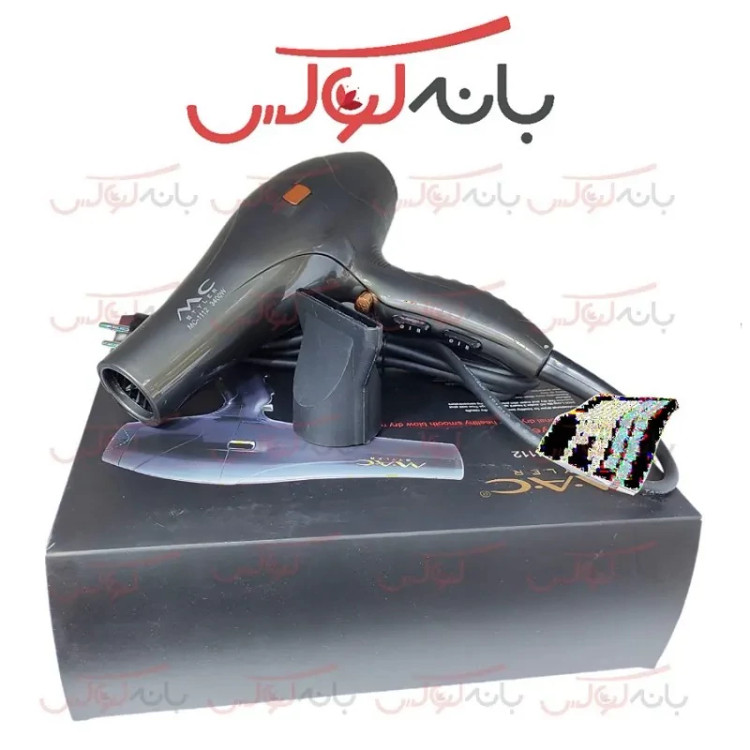سشوار مک استایلر 3400 وات مدلMC 1112 دارای موتور سیم پیچی زیگراکی 4 حالته با فن مخصوص و فناوری تولید یون بدون مات کردن