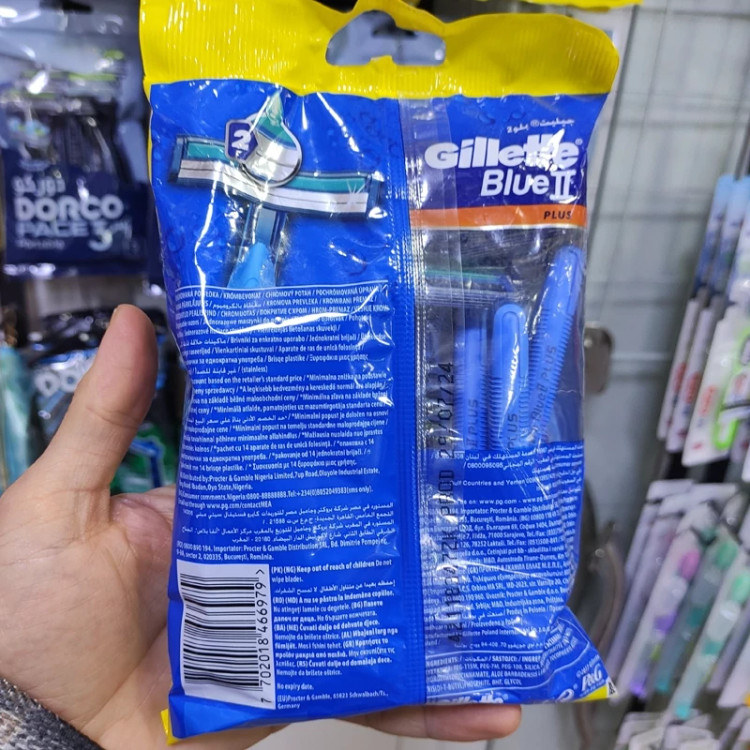 ژیلت 2 تیغ Blue 2 Plus برند ژیلت آمریکا 14 عددی