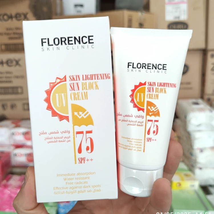 ضد آفتاب روشن کننده فلورنس SPF 75 بیرنگ