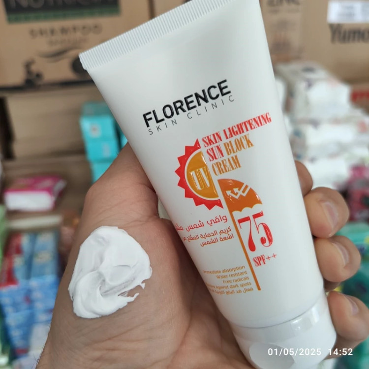 ضد آفتاب روشن کننده فلورنس SPF 75 بیرنگ