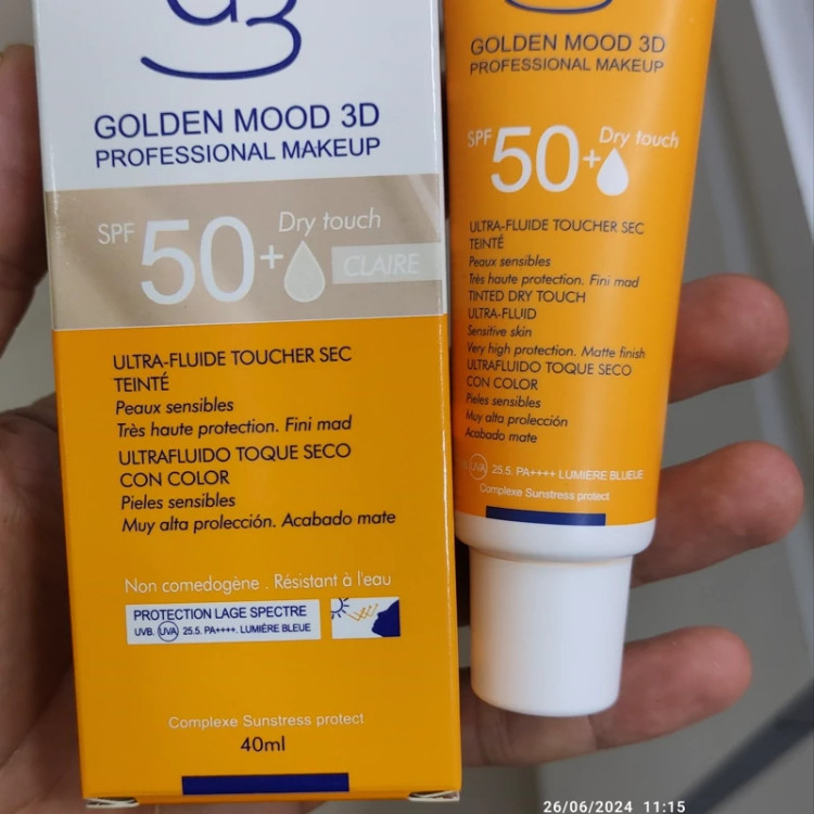 ضد افتاب بی رنگ گلدن مود SPF 50 مخصوص پوست های خشک و حساس با مواد گیاهی اورجینال