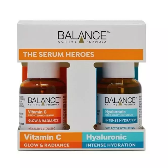 ست سرم دو قلو بالانس انگلستان (ویتامین C و هیالورونیک اسید)