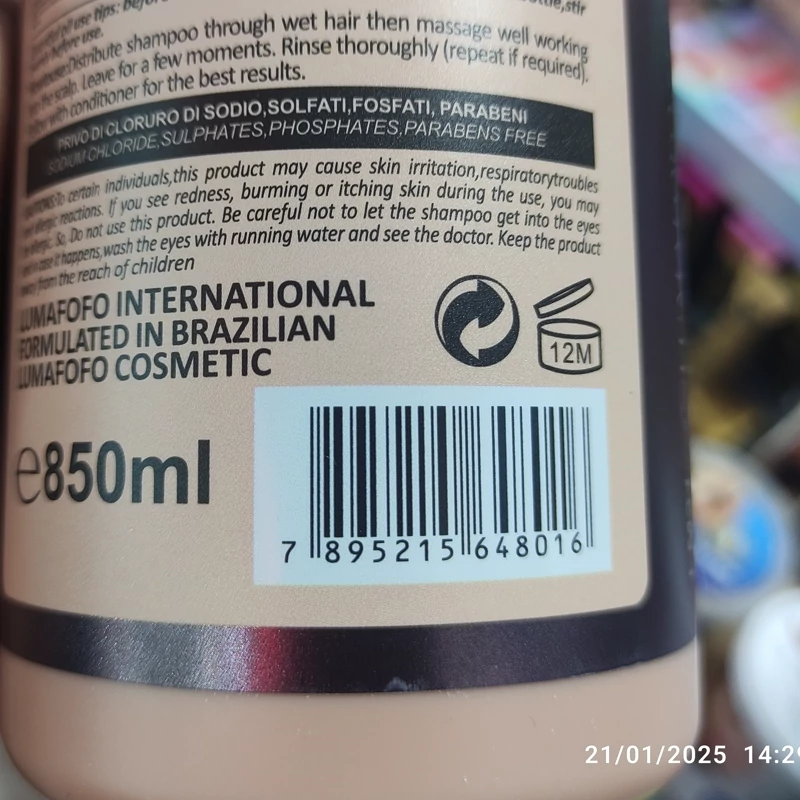 شامپو پروتئین لوما فوفو برزیلی اصل امپول دار حاوی آرگان و کلاژن و کراتین